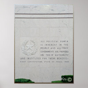 Första konstitutionen, Texas, 1845 QUOTE Poster