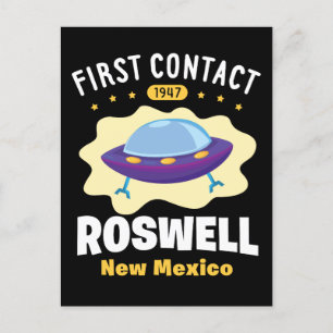 Första kontakten Roswell New Mexico Alien UFO Vykort