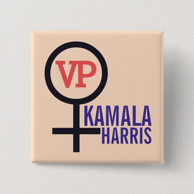 Första kvinnans Vice President Kamala Harris VP Knapp (Framsida)