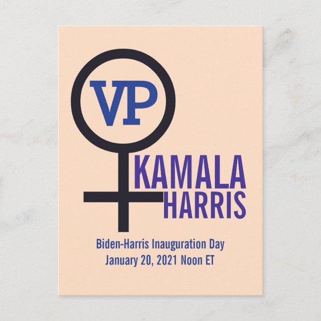 Första kvinnans Vice President Kamala Harris VP Vykort (Framsida)