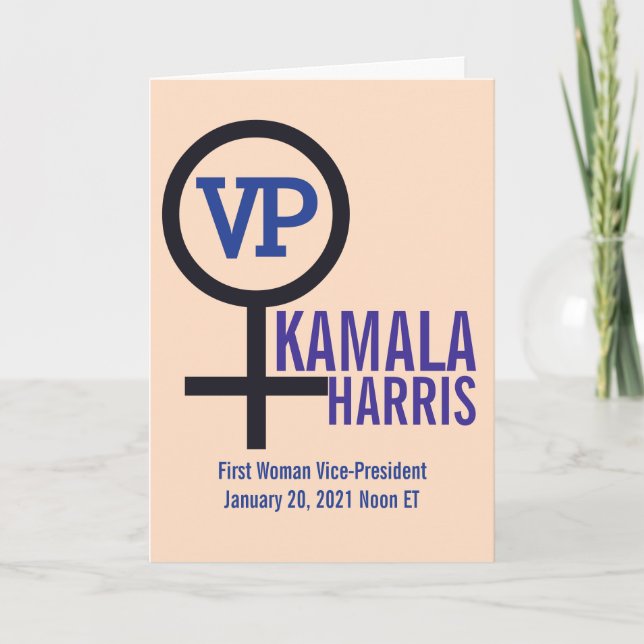 Första kvinnliga vicepresidenten Kamala Harris VP Kort (Framsida)