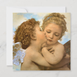 Första kyssen (ängladetalj) av Bouguereau Inbjudningar