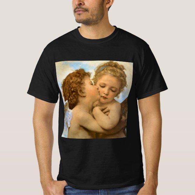 Första kyssen (ängladetalj) av Bouguereau Tee (Framsida)