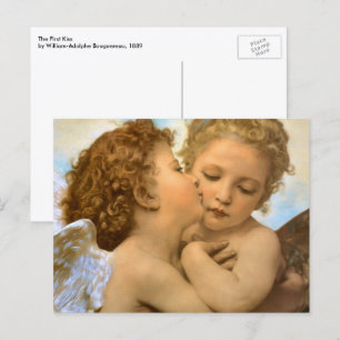 Första kyssen (ängladetalj) av Bouguereau Vykort
