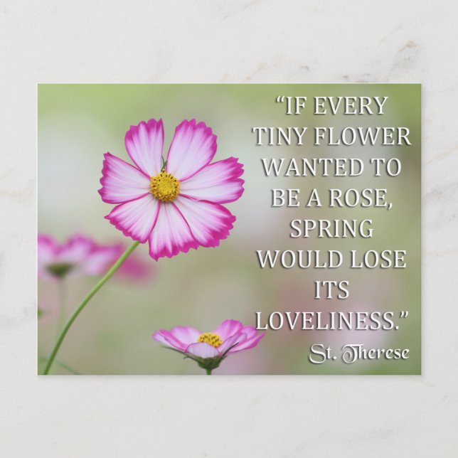 FÖRSTA LISIEUXTRESET OM VARJE TINY FLOWER VILLE VYKORT (Framsida)