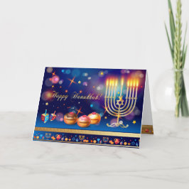 Första ljus i Hanukkah-festivalen i Ljus Party Tack Kort
