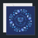Första ljus i Hanukkah-Personligen Julkort<br><div class="desc">Första ljudet av Hanukkah Hanukkiah Symbol. Lycklig Hanukkah Party judisk Helgdag Blue Menorah. Judiska Helgdag Chanukkah-Dekorationen med traditionell dekorationssymbol för Chanuka - Navy Blue färg hanukkiah menorah, ljusskygghet med ljus, stjärnan av David och nyblå ljus illustration. Hanukkah Festival of ljus Event Dekoration. Jerusalem, Israel. Inbjudningar och mallar > Hälsokort >...</div>