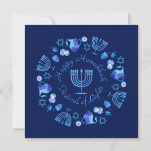 Första ljus i Hanukkah-Personligen Julkort