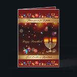 Första ljus i Hanukkahfestivalen i ljus Party Inbjudan<br><div class="desc">Första ljudet av Hanukkah. Lycklig Hanukkah-festivalen för ljus-partiets inbjudan Vackert judiskt Helgdag. Judiska Helgdag Chanukkah-bakgrunden med traditionella dekorativa Chanuka-symboler - trädedrömmar (spinnande topp), nötter, hanukkiah-menorah, ljus, stjärnan för David och glanande ljus tapet guld mönster. Hanukkah Festival of ljus Event Dekoration. Jerusalem, Israel. Inbjudningar och mallar > Inbjudningar och meddelanden Design...</div>