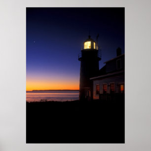 Första ljus på Quoddy Head Lighthouse Poster
