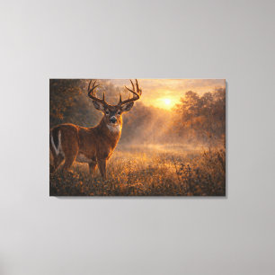Första Ljuset Whitetail Deer Art Sträckt Canvastryck