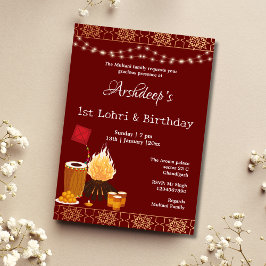 Första Lohri & Födelsedagsinbjudningskort Inbjudningar