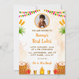 Första Lohri-inbjudningskort, Lohri Party-kort Inbjudningar