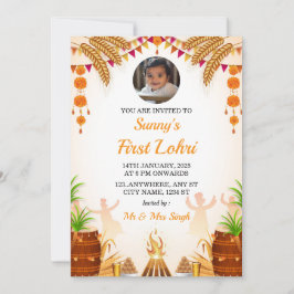 Första Lohri-inbjudningskort, Lohri Party-kort Inbjudningar