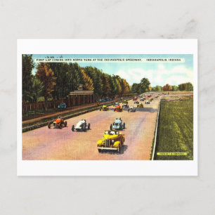 Första luckan i indy 500-Vintagars vykort