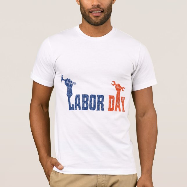Första maj firar arbetsdagen arbetsfest t shirt (Framsida)