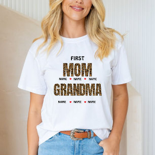 FÖRSTA MAMMAN NU MORMOR Mormor & anpassade barnbar T Shirt