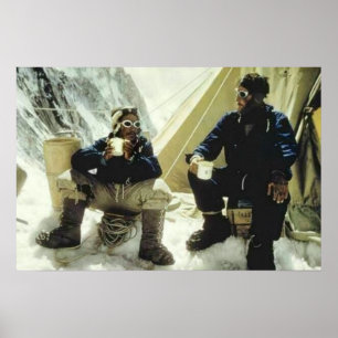 Första män att erövra Everest Hillary Norgay 1953 Poster
