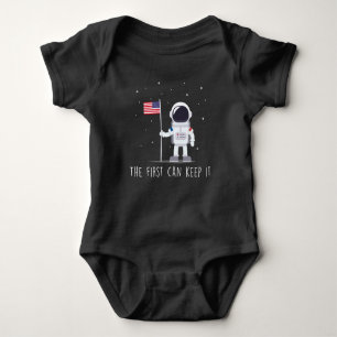 Första Månen av landningsspaceman America Flagga T Shirt