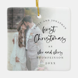 Första mardrömsskript för fotoutskript i Namn Julgransprydnad Keramik