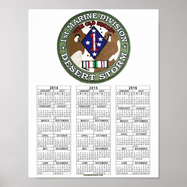 FÖRSTA MARINA DIVISION DESERT STORM POSTER (Framsidan)