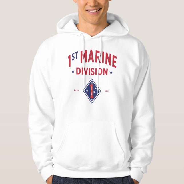 Första marindivisionen - Förenta Stater Hoodie (Framsida)