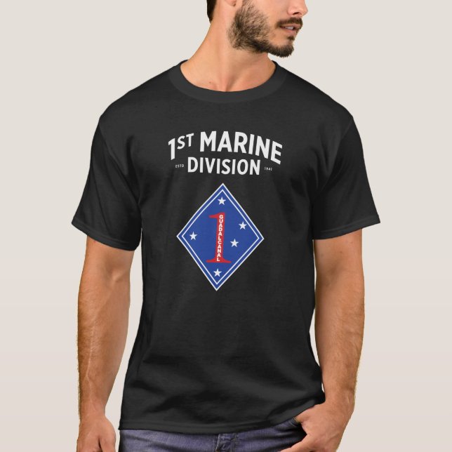 Första marindivisionsbrickan t shirt (Framsida)