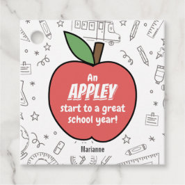 Första märkrn för skoläppelgåva, Back to school Gåvor Etiketter