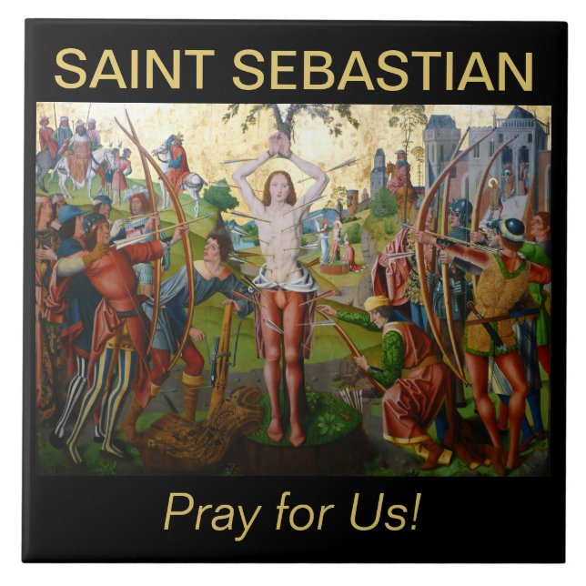 Första martyrskapet Saint Sebastian (M 013) Kakelplatta (Framsidan)