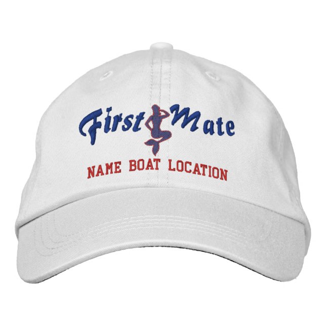 Första Mate Sjöjungfru Cap anpassar den! Broderad Keps (Framsida)