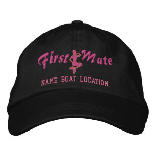 Första Mate Sjöjungfru Cap anpassar den! Broderad Keps