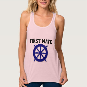 FÖRSTA MATE T-Shirts, Nautical & Boot Linne Med Racerback