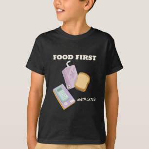 Första maten senare skollunch, brytskjorta t shirt