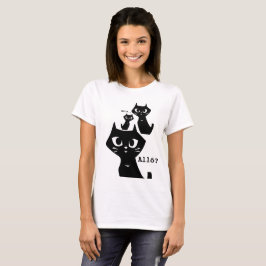 Första Meet Lucky Svarta katter-familjen T Shirt