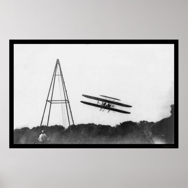 Första militärflygningen Flygplan, Orville Wright  Poster (Framsidan)