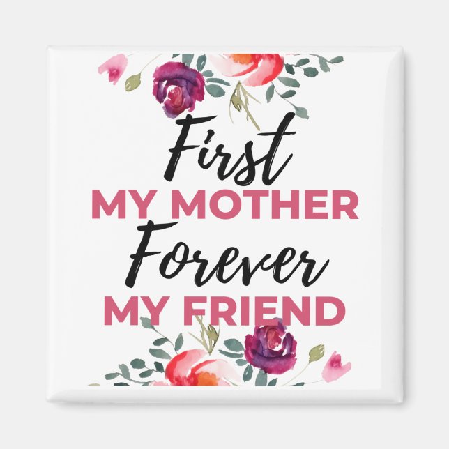Första min Mor för min väninna svart Magnet (Framsidan)