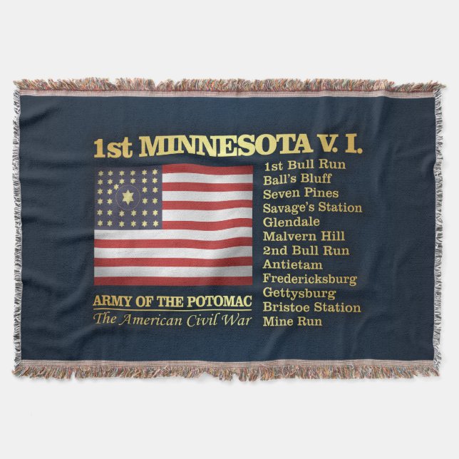 Första Minnesota Volunteer Infantry (BH) Filt (Framsidan)