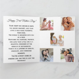 Första moderens dag Foto Collage Söta Ord Kort