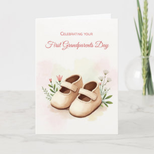 Första morföräldrarnas dag Girl Watercolor Baby Sh Kort