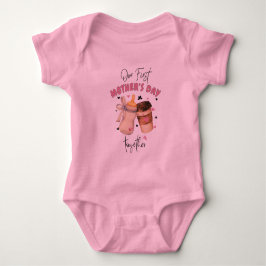 Första mors dag 2025 / Rosa matchande outfit T Shirt