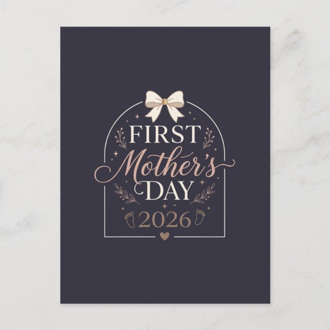 Första Mors dag 2026 , Ny Mamma Vykort (Framsida)