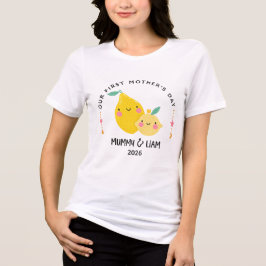 Första mors dag 2026 Söt citron Mamma & Bebis  T Shirt
