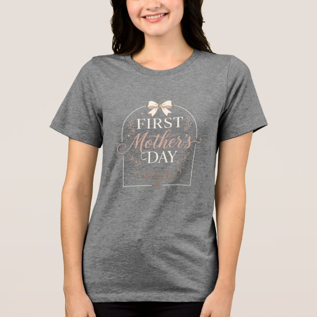 Första Mors Dag 2026 Tröja, Ny Mamma T Shirt (Framsida)
