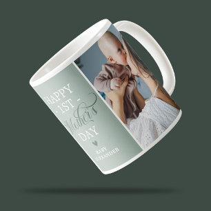 Första Mors dag 2-fotoGrönten Kaffemugg