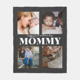första mors dag 4-fotokollage Fleece Blanket