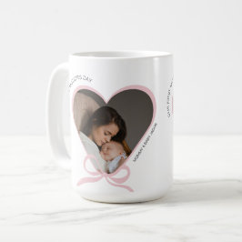 Första mors dag anpassad foto kärleksform kaffemugg