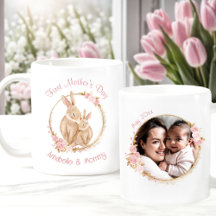 Första Mors dag Bunny Flicka Photo Namn Rosa