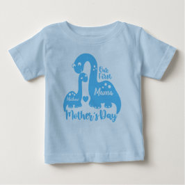 Första Mors dag, Cute Dinosaur Baby & Mamma T Shirt