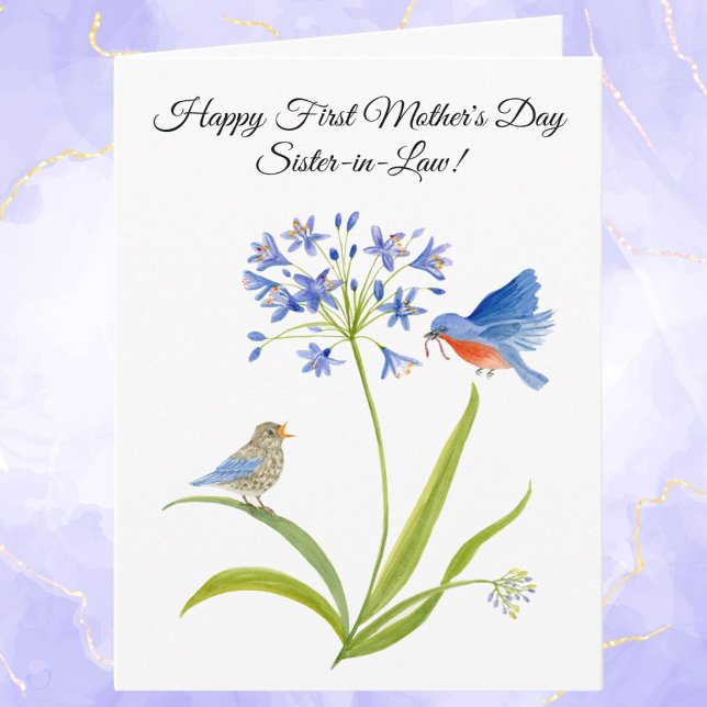 Första mors dag för svägerskan Bluebird Kort (Skapare uppladdad)