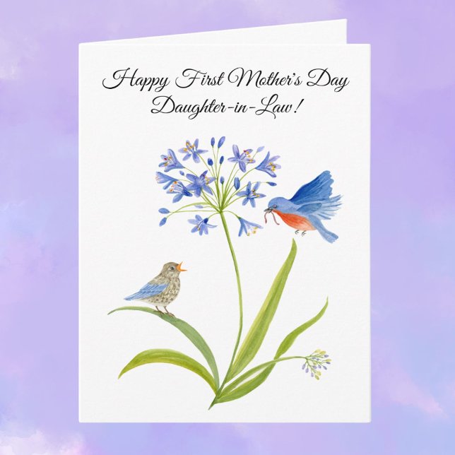 Första mors dag för svärdotter Bluebird Kort (Skapare uppladdad)